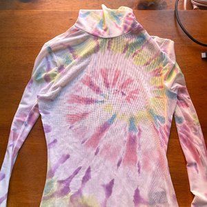 AFRM Zadie Power Mesh Turtleneck Top - size Small